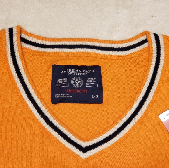 Orange V Neck Sweater American Eagle Outfitters - Picture 11 of 16